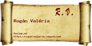 Rogán Valéria névjegykártya